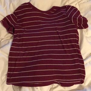 Maroon and white stripe shirt